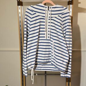 Striped Blue and White Hoodie